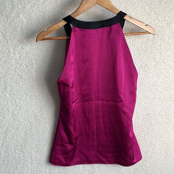 Tahari Blouse Womens XS Pink Satin Halter Neck Sleeveless Tank‎ Top Shirt - Picture 6 of 6
